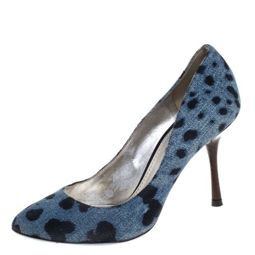 Blue/ Denim Leopard Print Pumps Size 36 - Dolce & Gabbana - Modalova