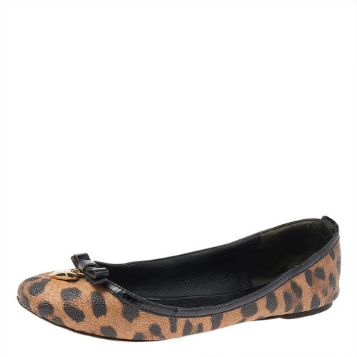 Leopard Print Coated Canvas Bow Detail Ballet Flats Size 37 - Dolce & Gabbana - Modalova