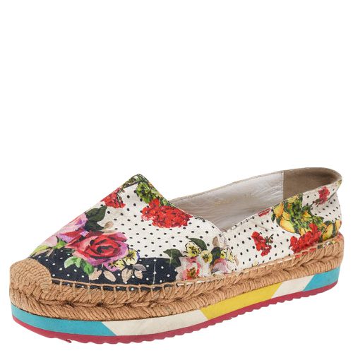 Floral Print Canvas Espadrille Flats Size 36 - Dolce & Gabbana - Modalova