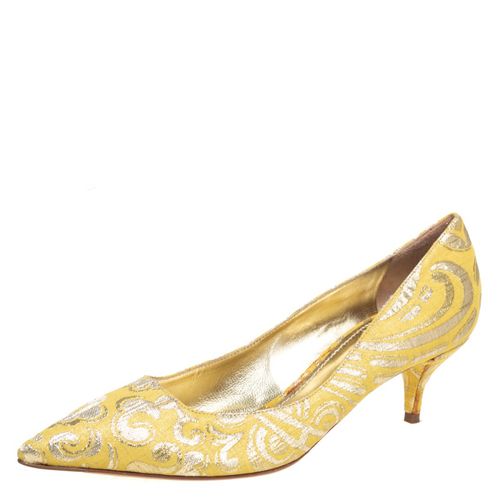 Brocade Fabric Pointed Toe Pumps Size 40 - Dolce & Gabbana - Modalova