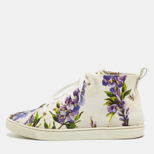 Floral Print Canvas High Top Sneakers Size 37.5 - Dolce & Gabbana - Modalova