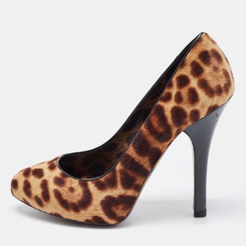 Beige Leopard Print Calf Hair Pumps Size 37.5 - Dolce & Gabbana - Modalova