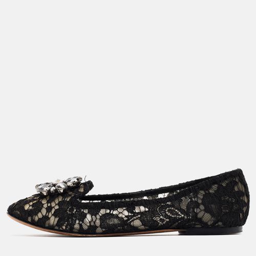 Lace Crystal Embellished Taormina Ballet Flats Size 40 - Dolce & Gabbana - Modalova