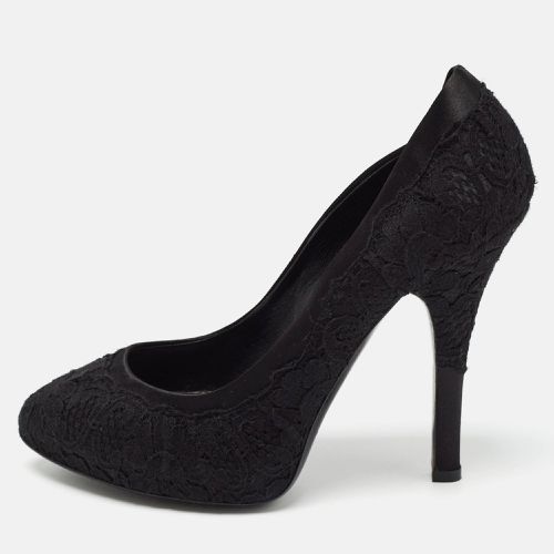 Lace and Satin Round Toe Pumps Size 37.5 - Dolce & Gabbana - Modalova