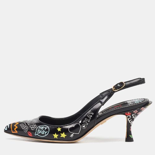 Printed Leather Slingback Pointed Toe Pumps Size 36 - Dolce & Gabbana - Modalova