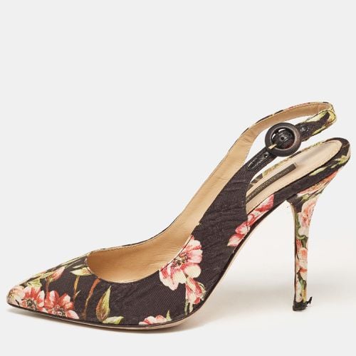 Floral Print Brocade Slingback Pointed Toe Pumps Size 38 - Dolce & Gabbana - Modalova