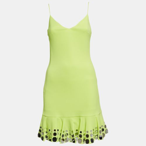 Neon Mirror Embellished Jersey Flutter Mini Dress S - David Koma - Modalova