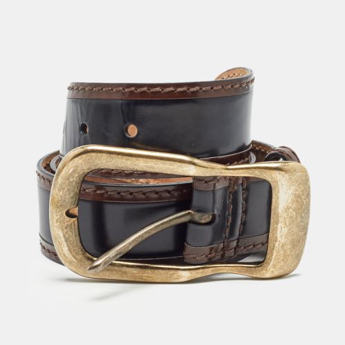 Brown Glossy Leather Buckle Belt 85CM - D&G - Modalova