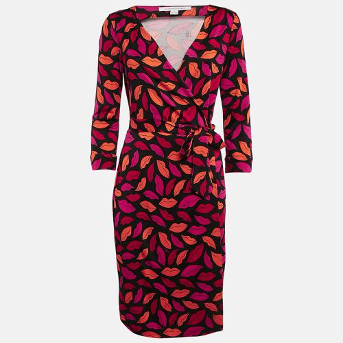 Lips Print Silk Jersey Julian Wrap Dress M - Diane Von Furstenberg - Modalova