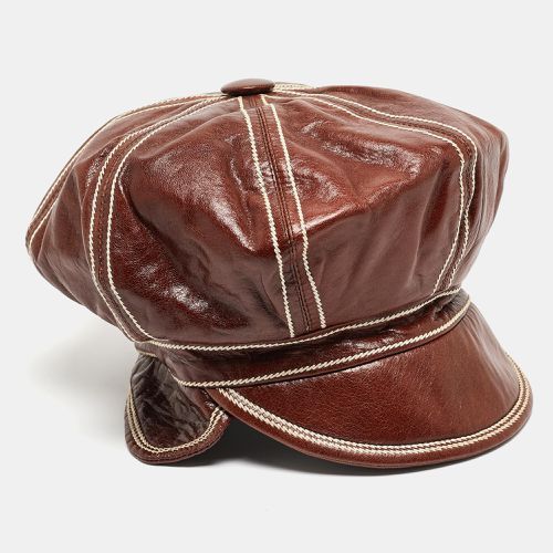 Dior Brown Leather Newsboy Cap - Dior - Modalova