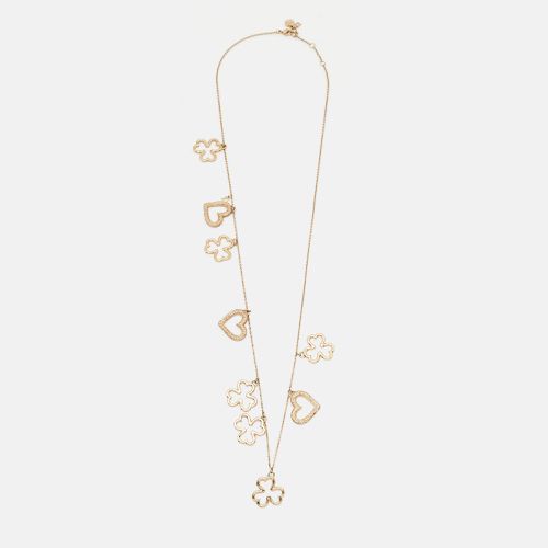 Crystal Heart Clover Charms ToneChain Necklace - Dior - Modalova