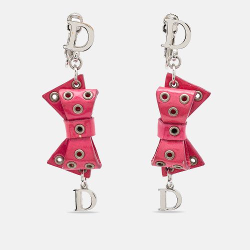 Bow Patent Leather Drop Earrings - Dior - Modalova