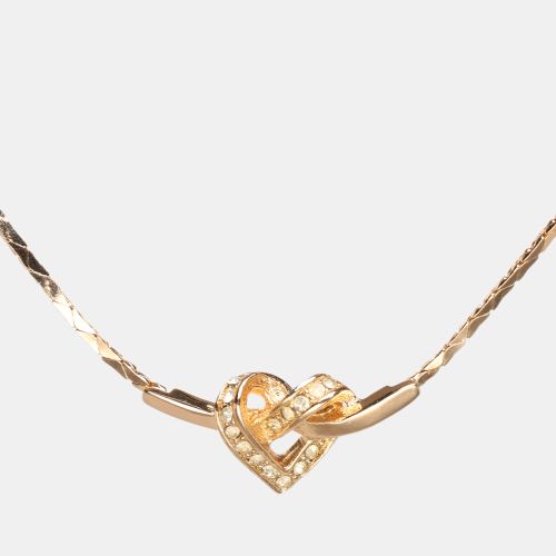 Tone Rhinestone Heart Pendant Necklace - Dior - Modalova