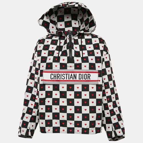 White Amour Heart Check Synthetic Anorak Hoodie XS - Dior - Modalova