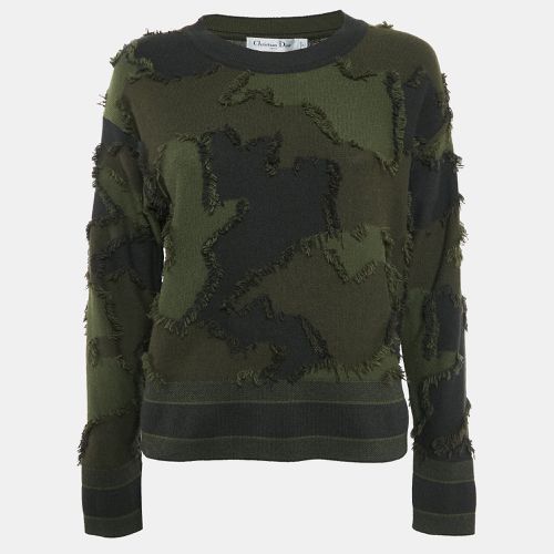 Christian Camouflage Fil-Coupe Cashmere Sweatshirt S - Dior - Modalova