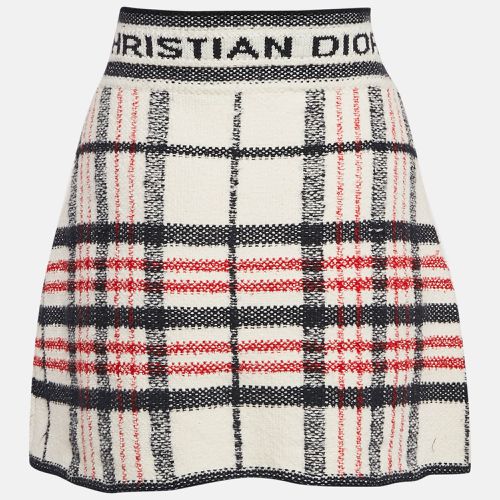 Plaid and Logo Pattern Tweed Mini Skirt M - Dior - Modalova