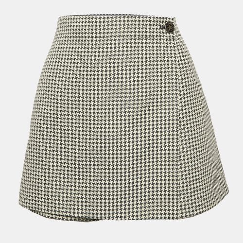 Christian Blue/ Cotton Blend Micro-Houndstooth skort M - Dior - Modalova