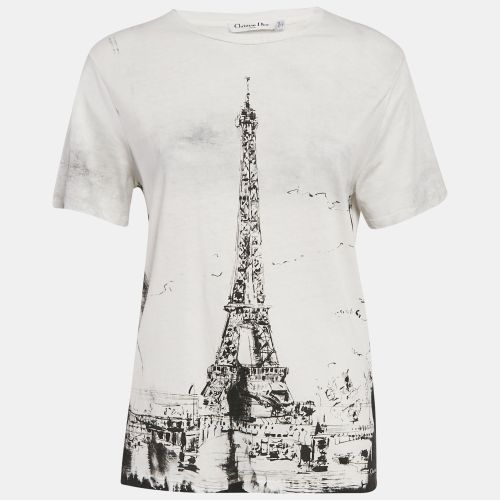 Christian Eiffel Tower Print Jersey T-Shirt S - Dior - Modalova