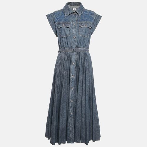 Butterfly Embroidery Denim Belted Button Front Long Dress L - Dior - Modalova