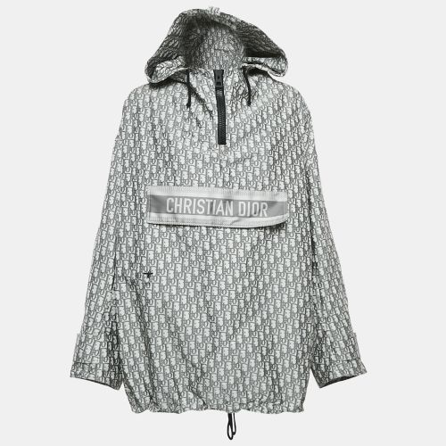 Oblique Jacquard Taffeta Hoodie Oversized Jacket L - Dior - Modalova