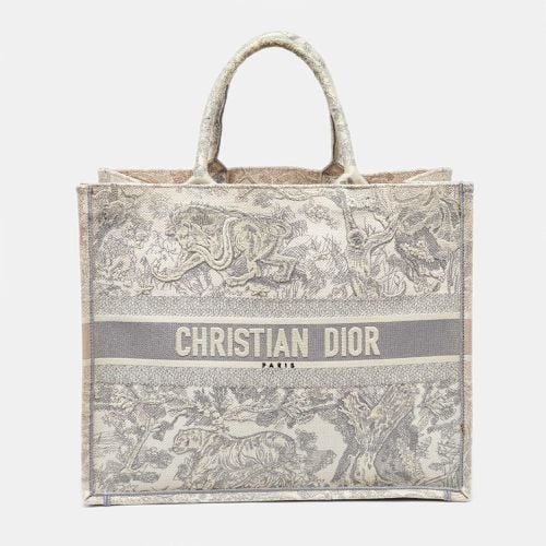 Embroidered Canvas Large Toile de Jouy Book Tote - Dior - Modalova