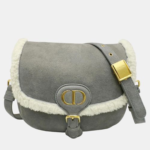 Christian /White Suede/Shearling Small Bobby Bag - Dior - Modalova