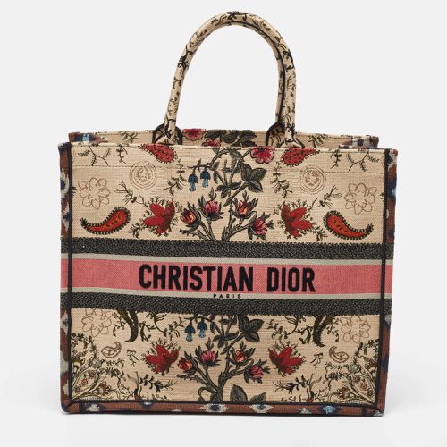 Floral Embroidered Canvas Large Book Tote - Dior - Modalova