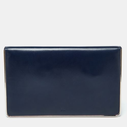 Dior Blue Leather Metal Flap Clutch - Dior - Modalova