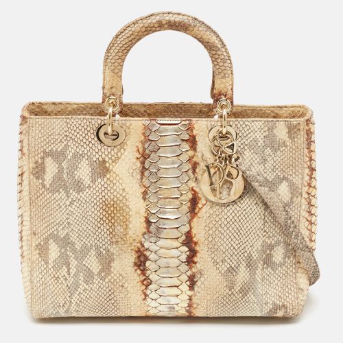 Beige Python Large Lady Tote - Dior - Modalova