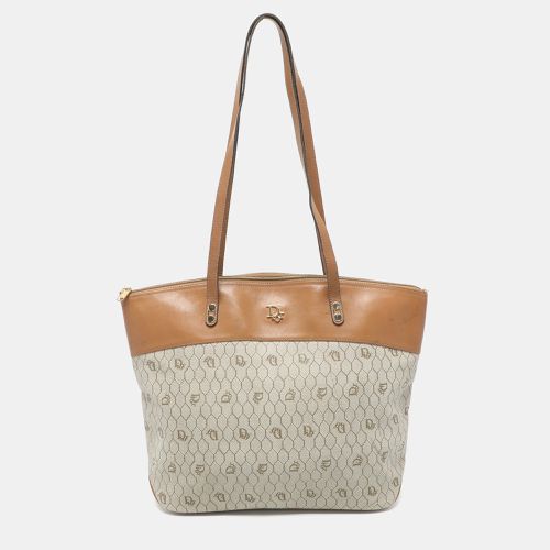 Brown Honeycomb Coated Canvas and Leather Vintage Tote - Dior - Modalova