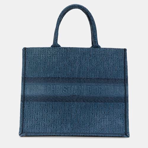 Canvas Oblique Denim Book Tote Large Tote Bag - Dior - Modalova