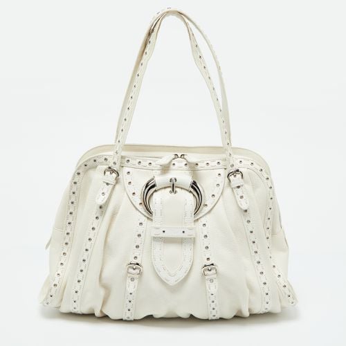 Leather Buckle Detail Zip Satchel - Dior - Modalova