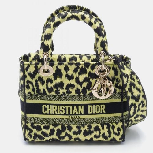 Christian Canvas Green Lady D-Lite Medium Tote Bag - Dior - Modalova