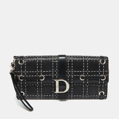 Leather Cannage Perforated Stitched Flap Clutch - Dior - Modalova