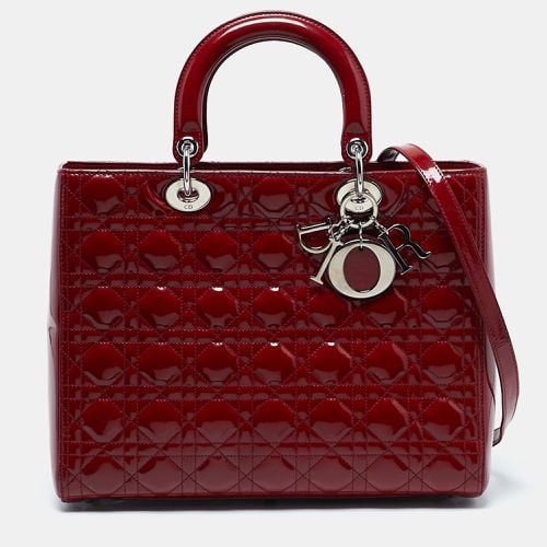 Cannage Patent Leather Large Lady Tote - Dior - Modalova