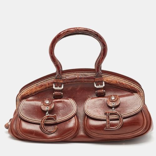 Croc and Leather Detective Satchel - Dior - Modalova