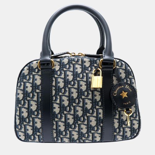 Christian Leather Navy D-Vide Bowling Handbag - Dior - Modalova