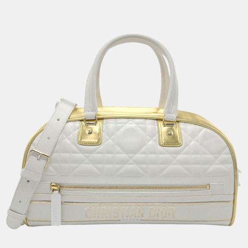 Christian Leather Rubber White X Vibe Medium Boston Bag - Dior - Modalova