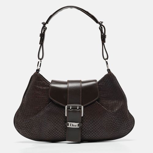 Leather and Python Vintage Baguette Bag - Dior - Modalova