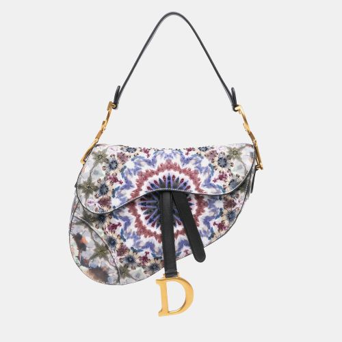 Canvas Embroidered Kaleiscopic Saddle Bag - Dior - Modalova