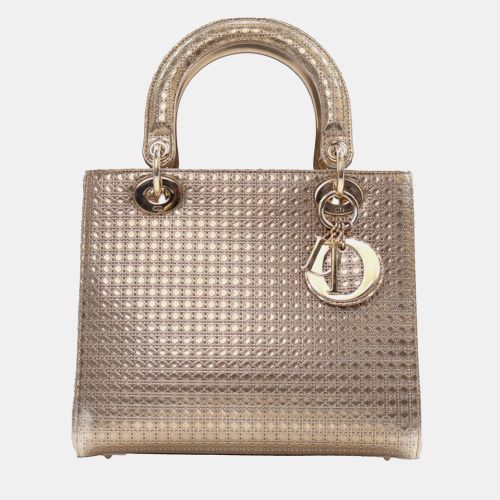 Medium Metallic Patent Microcannage Lady Bag - Dior - Modalova