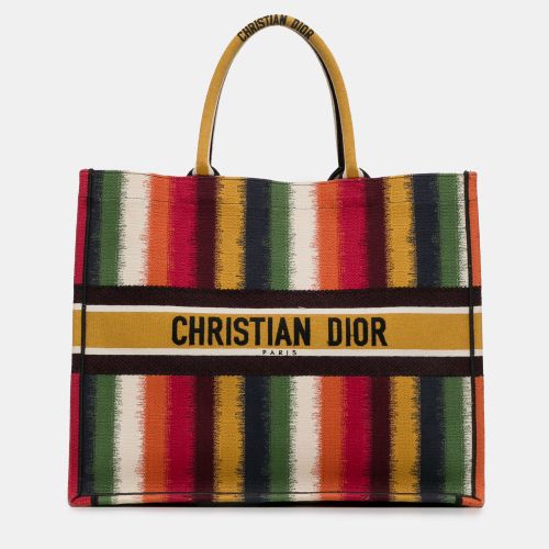 Dior Yellow Large Striped Book Tote - Dior - Modalova