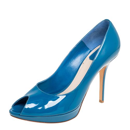 Patent Leather Miss Peep Toe Platform Pumps Size 41 - Dior - Modalova