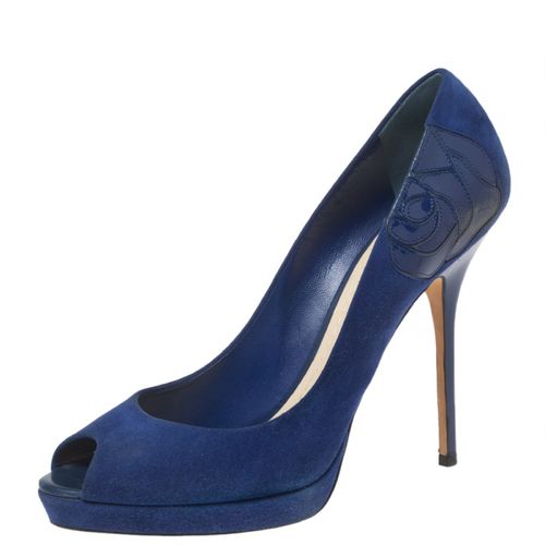 Suede Peep Toe Platform Pumps Size 40.5 - Dior - Modalova