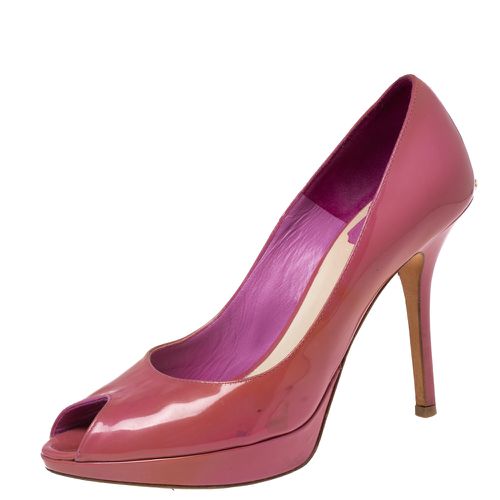 Patent Leather Peep Toe Miss Pumps Size 38 - Dior - Modalova