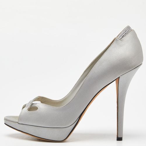 Satin Peep Toe Platform Pumps Size 38.5 - Dior - Modalova