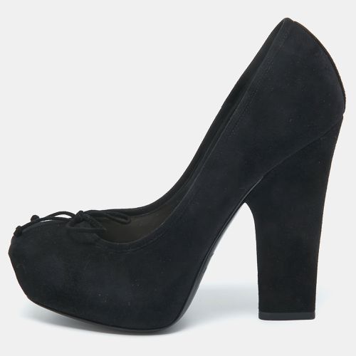 Suede Bow Platform Pumps Size 38 - Dior - Modalova