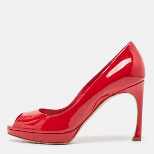 Patent Leather Peep Toe Platform Pumps Size 37 - Dior - Modalova