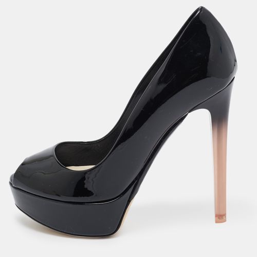 Patent Leather Peep-Toe Platform Pumps Size 35 - Dior - Modalova