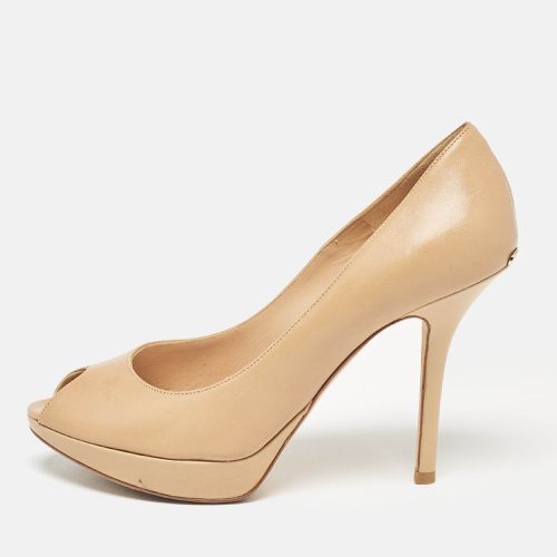 Leather Miss Peep Toe Pumps Size 37.5 - Dior - Modalova